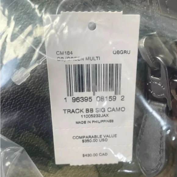 COACH Belt Bag In Signature Canvas Camo Print black Leather/Green Multi … - Picture 5 of 12